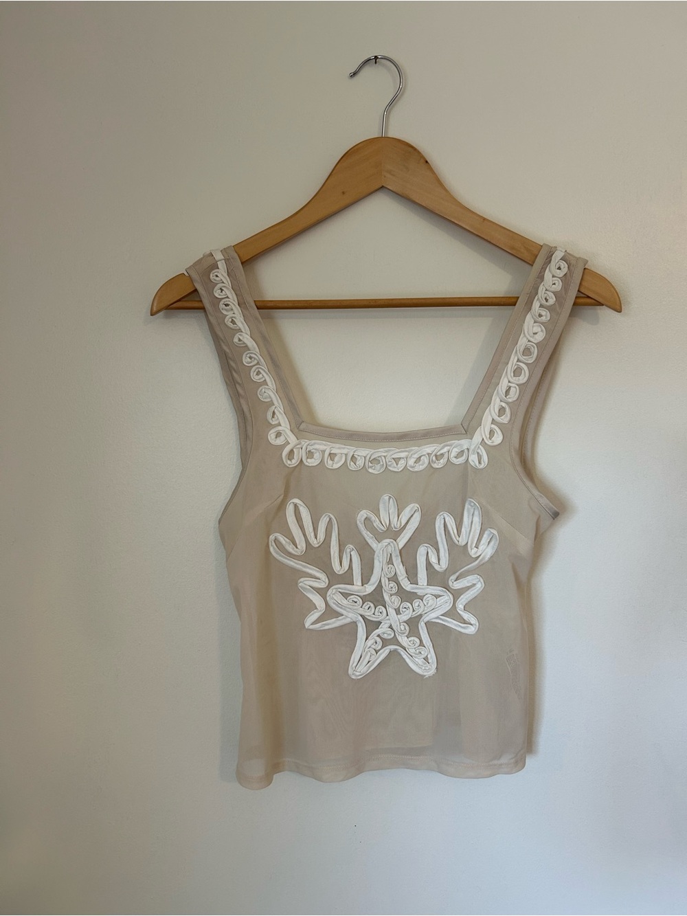 Celandine embroidered open back tank